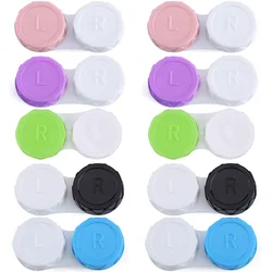 10pcs/set Women Mini Contact Lens Case for Eyes Travel Kit Holder Color Cosmetic Contact Lenses Box Container Travel Accessaries