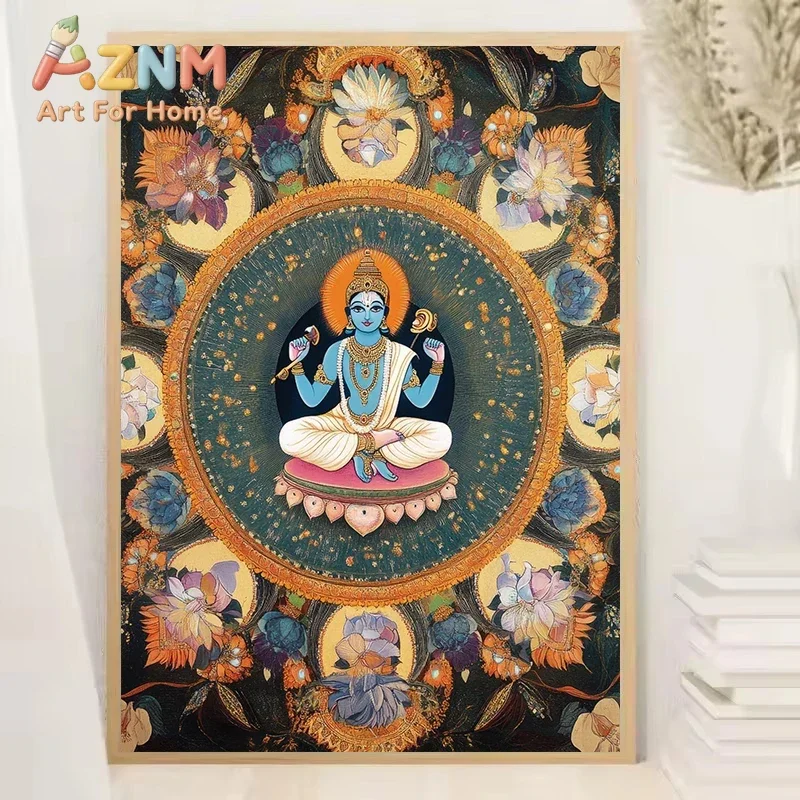 Hindu God Spiritual Serene Forest Temple Scene Indian Nature&Wildlife Poster Canvas Painting Wall Art Pictures Home Decor