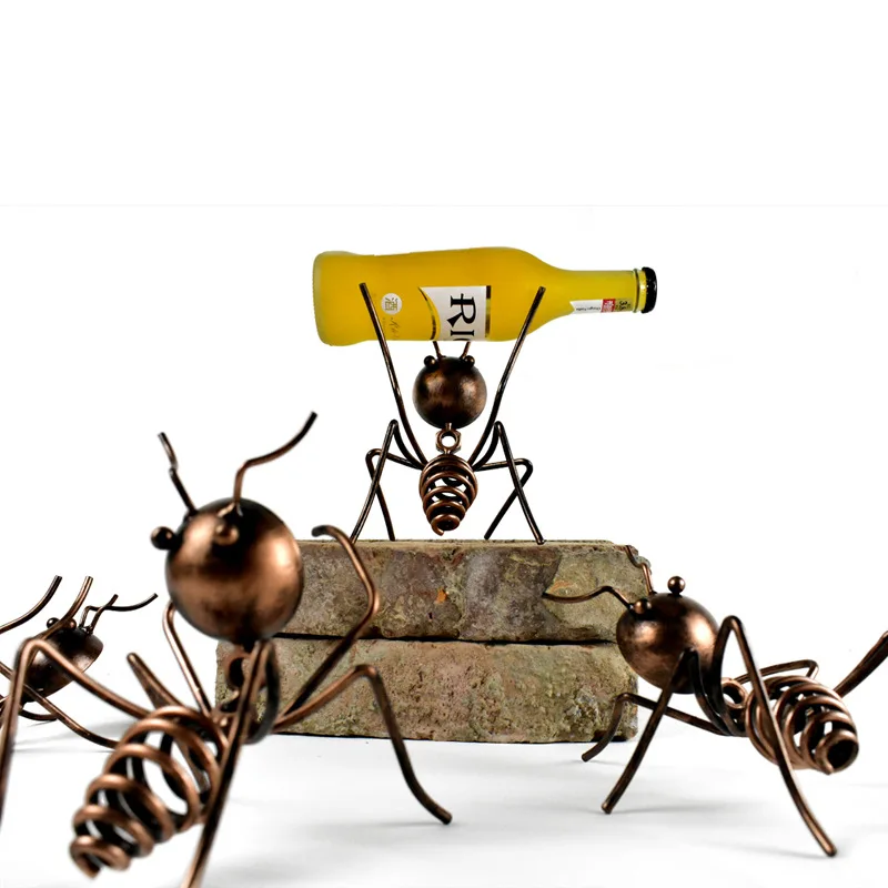 

Creative Small Wine Rack Metal Ant Wine Holder Beer Cocktail Bottle Holder Home Wine Bar rack Decoration