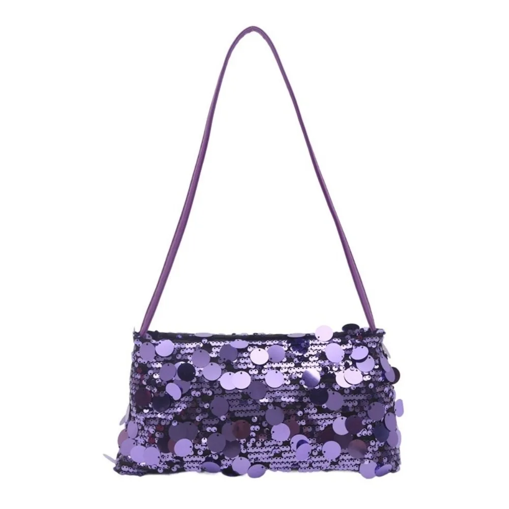 Fashion Solid Color Sequin Crossbody Bag Blingbling Canvas Cloth Messenger Bag Large Capacity Glitter Evening Party Bag Girl