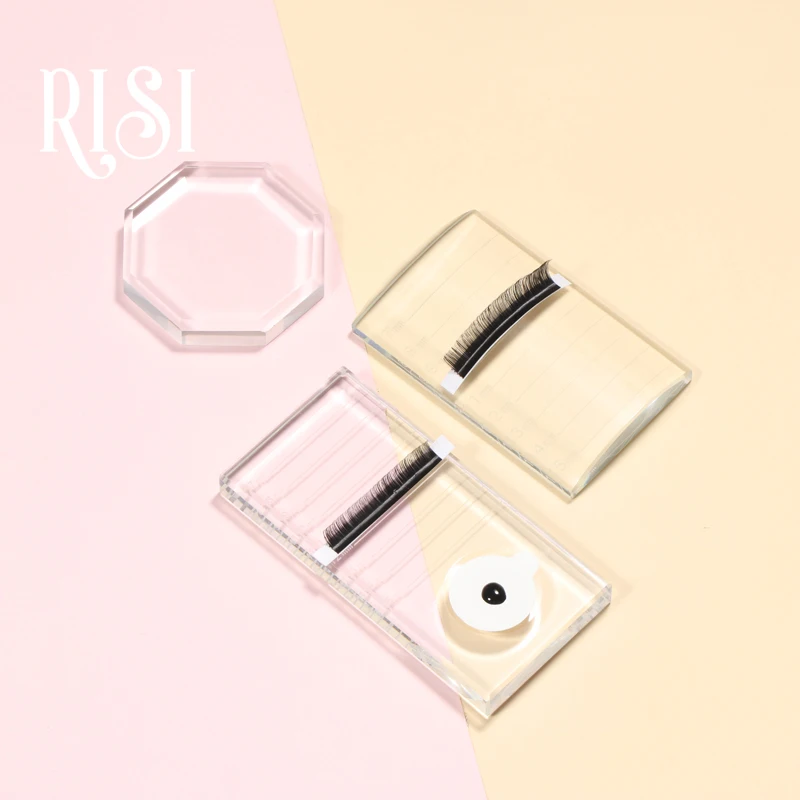 RISI Eyelash Display Crystal Table Professional Crystal Glass Adhesive Glue Palette Eyelash Extensions