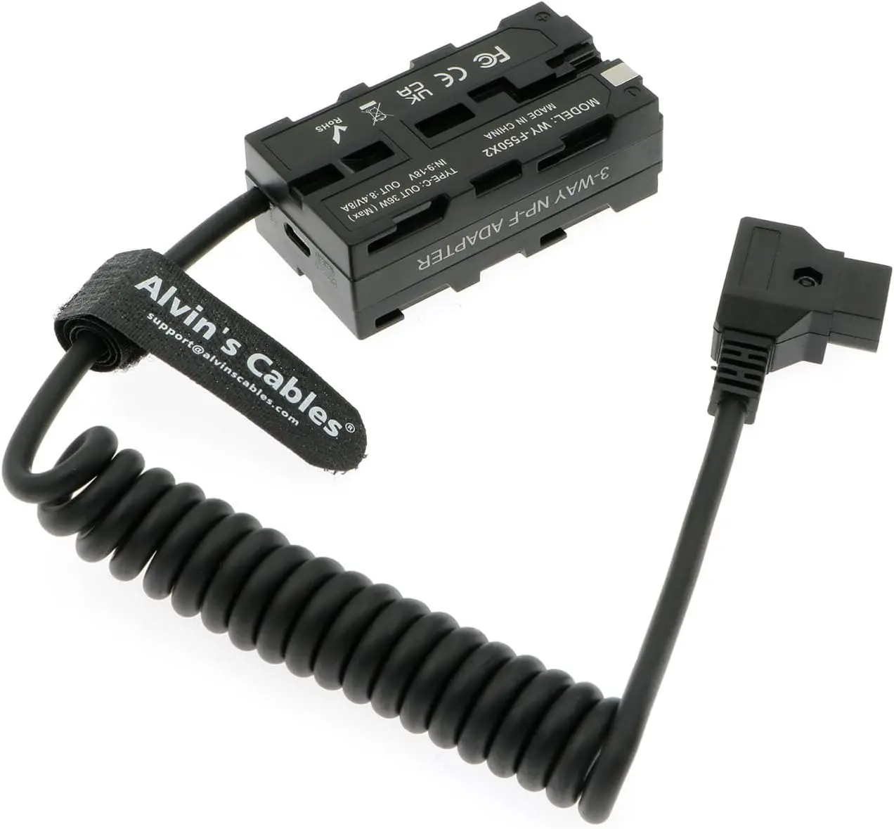

Alvin’s Cables D-tap to Dual-Sided NP-F Dummy Battery Power Adapter Cable for Atomos SmallHD Feelworld for Sony NP-F550 Battery
