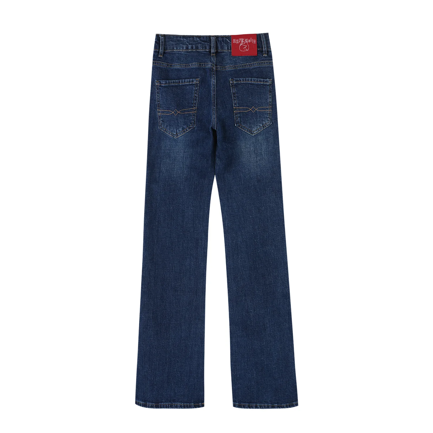 American Retro Deep Blue Slim Straight Jeans Women's Autumn Winter New Small Size Fitting Pants Comfortable Natural Waist