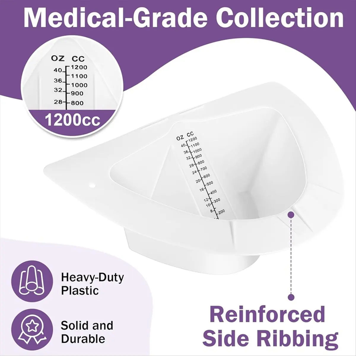HITL 10 قطعة قبعات البول للمراحيض جمع البول القبعات قبعات المرحاض أكواب البول كوب البول جامع البول للنساء ، 40 أوقية/1200cc