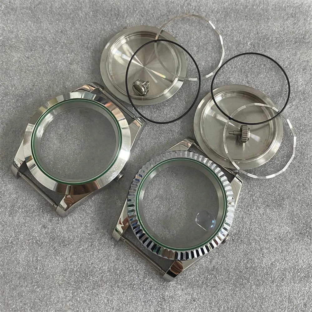 

Корпус часов из нержавеющей стали 39 мм, Oyster Perpetual/Gear Bezel, с цельным дном и сапфировым стеклом, для механизмов NH35, NH36, 4R.