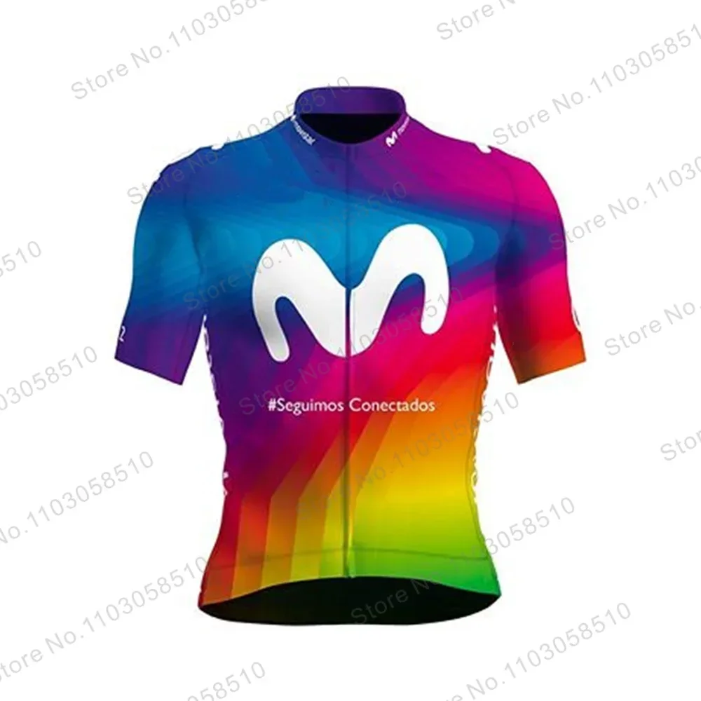 Movistar 2022 Newest Top Quality Short Sleeve Cycling Jerseys Men Pro Team V 2.5 Race Fit Cut With Last Process Light Breathable