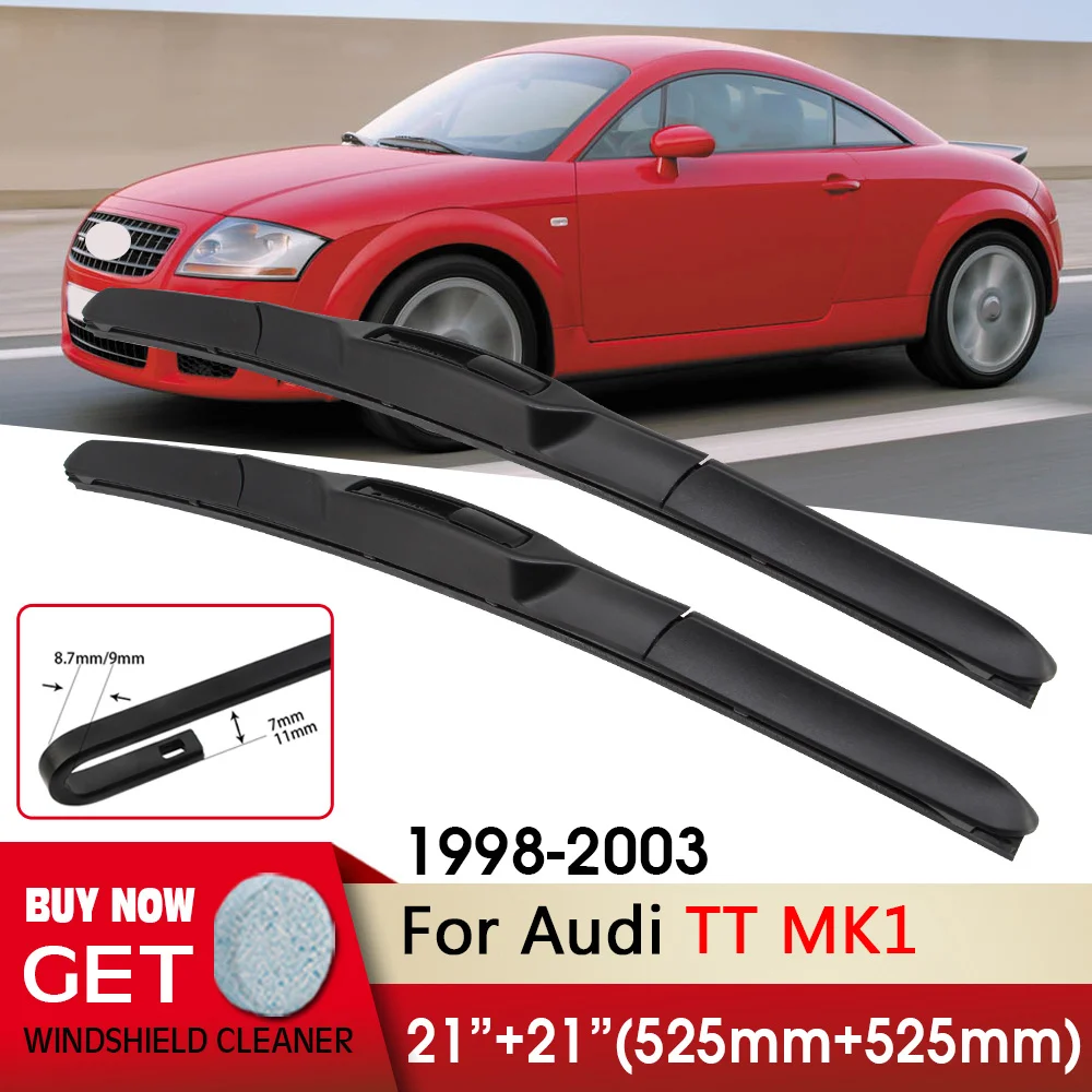 

Car Wiper RHD & LHD Front Wiper Blades 21"+21" For Audi TT MK1 1998-2003 Fit U Hook Arm Windshield Windscreen Front Window