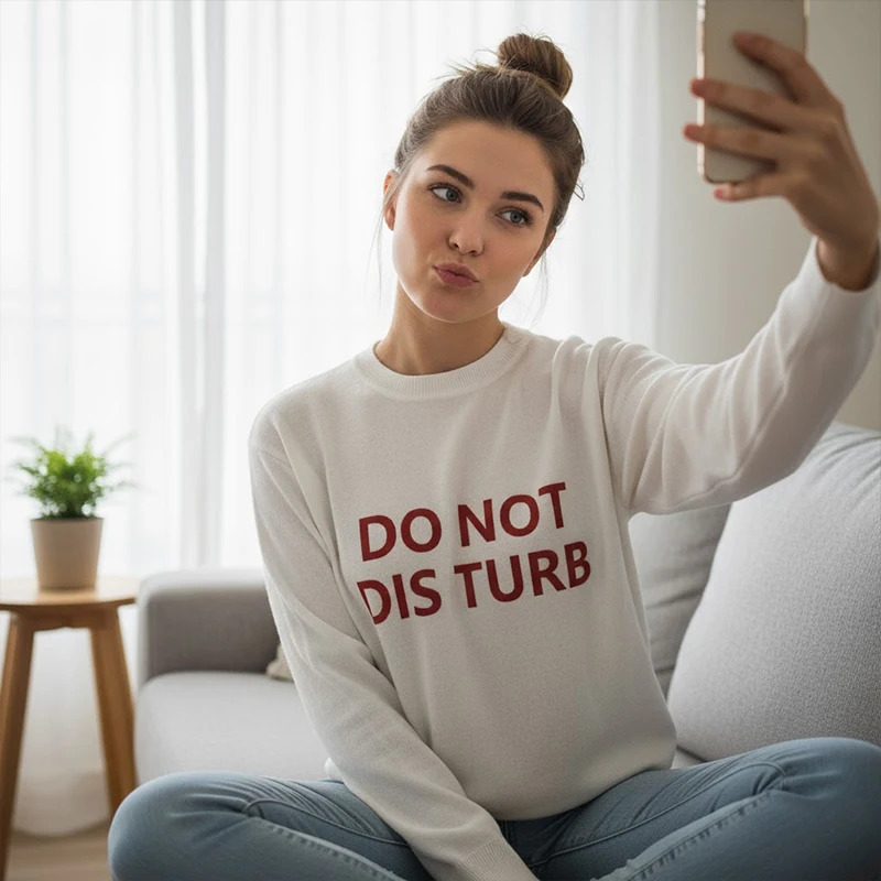 

Y2k вязаный свитер с буквенным принтом, женский повседневный короткий пуловер с круглым вырезом, 2025 г., женские повседневные уличные свитера, осень