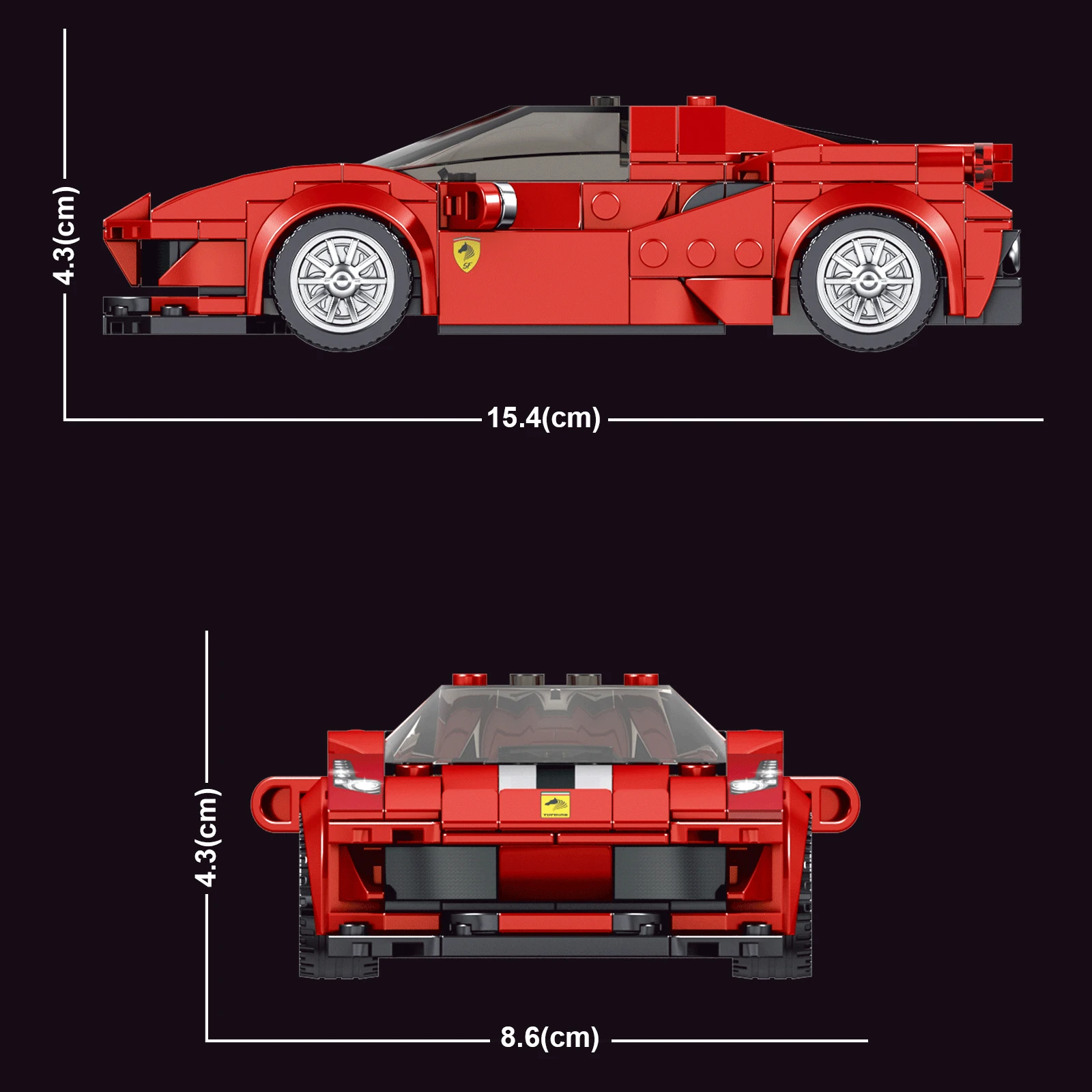 MOC Technischer Sportwagen-Bausatz, Hochgeschwindigkeits-Rennfahrzeugmodell mit pädagogischer Bausatz für Spiele mit Stadtthema