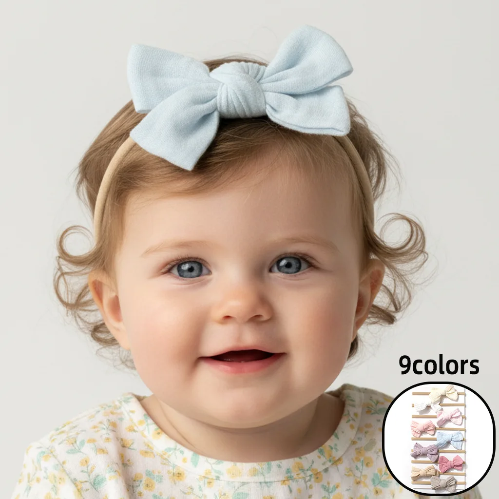 

Pure Cotton Bow Baby Elastic Headband Children's Headband Four Seasons Baby Accessories