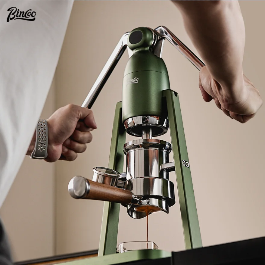 

BINCOO Hand Pressed Coffee Machine Double Pull Rod Manual Italian Concentrator Extraction Small Household Semi Automatic Maker