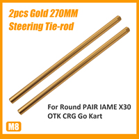 2pcs M8*270MM Steering Tie-rod Gold For Round 270mm PAIR IAME X30 OTK CRG Go Kart