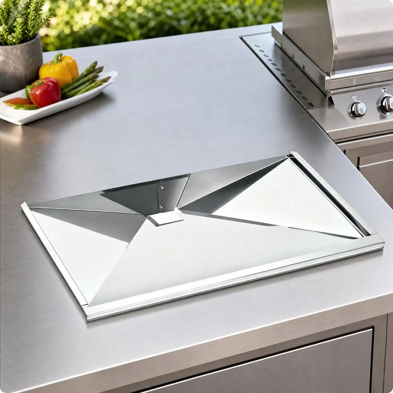 Outdoor Bbq Grill Drip Tray Stainless Steel Grease Catcher for Gas Barbecue Replacement Part