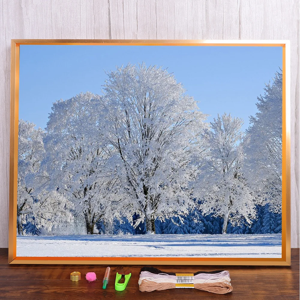 

Landscape Rime Pre-Printed 11CT Cross Stitch Full Kit DIY Embroidery Needlework Painting Knitting Handiwork Package Sales Design