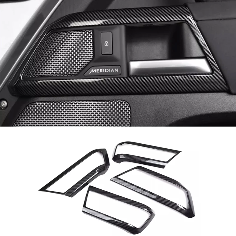 

For Land Rover Defender 90 110 2020-2023 Car Door Inner Handle Decorative Frame Cover Stickers real carbon fiber Accessories