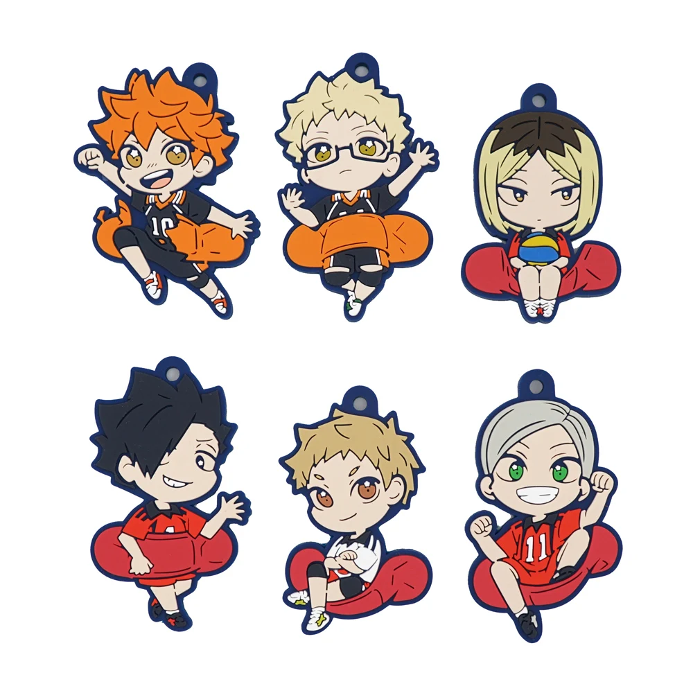 Haikyuu! Anime Kageyama Kozume Kenma Kuroo Kei Tsukishima Tadashi Yamaguchi Rubber Keychain