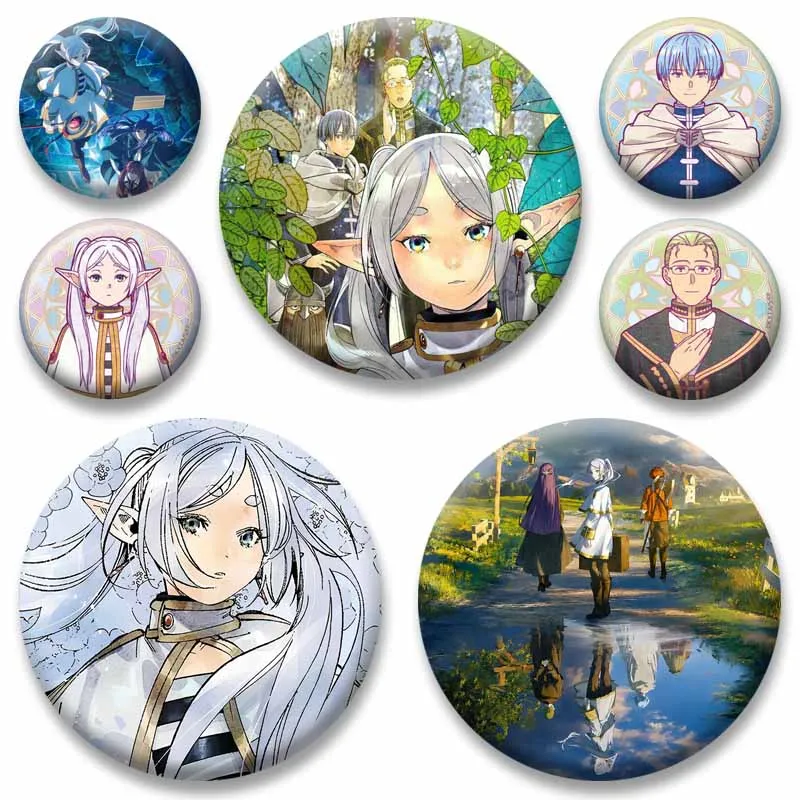 Cute Anime Peripheral Enamel Pins Himmel Frieren Fern Stark Eisen Heiter Cartoon Brooch Cosplay Jewelry Badge Bag Hat Ornaments