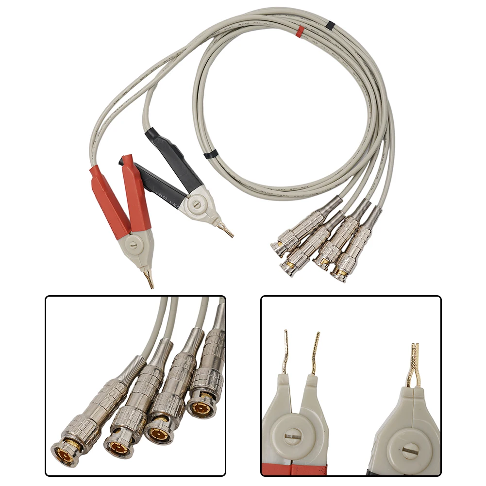 

2Pcs Test Cable 32.3\\\" Long Cable Circuit Clamp Clip Connector Kelvin Metal Meter Standard Test Wires High Quality