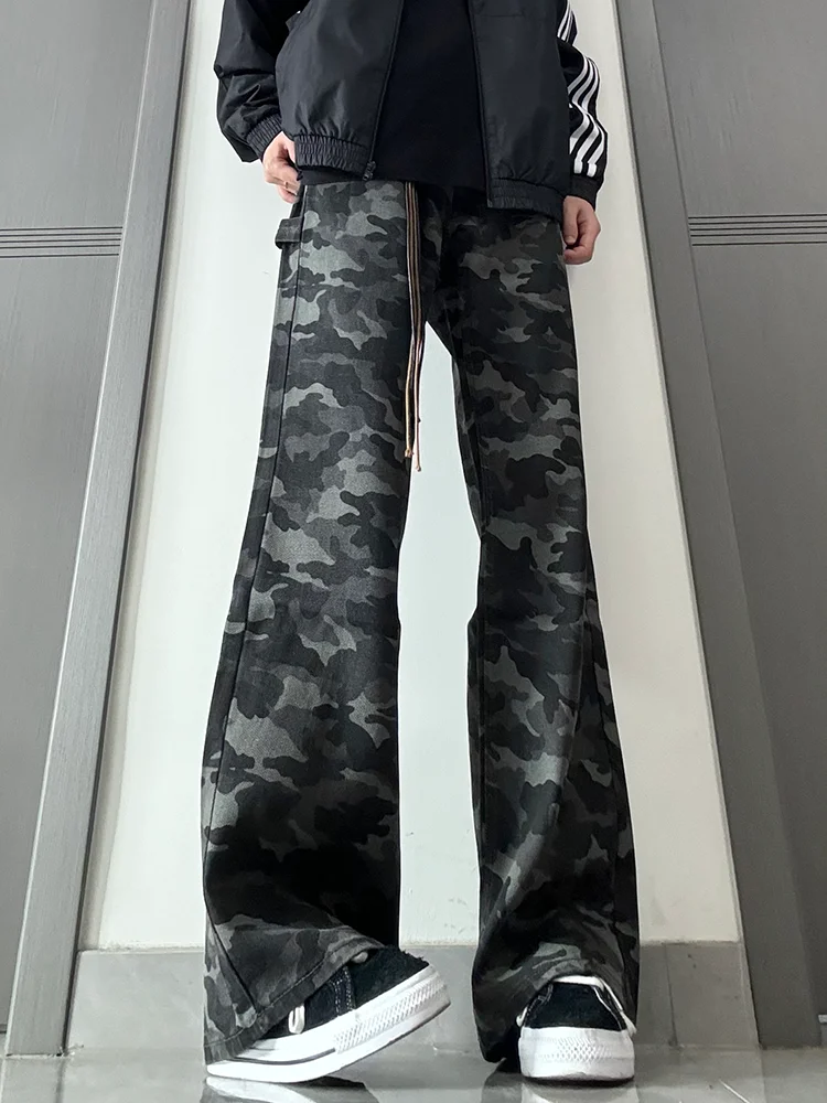 

Мужские джинсы в американском стиле с высокой талией, камуфляжные, прямые, широкие, CleanFit, удлиненные, для высоких мужчин