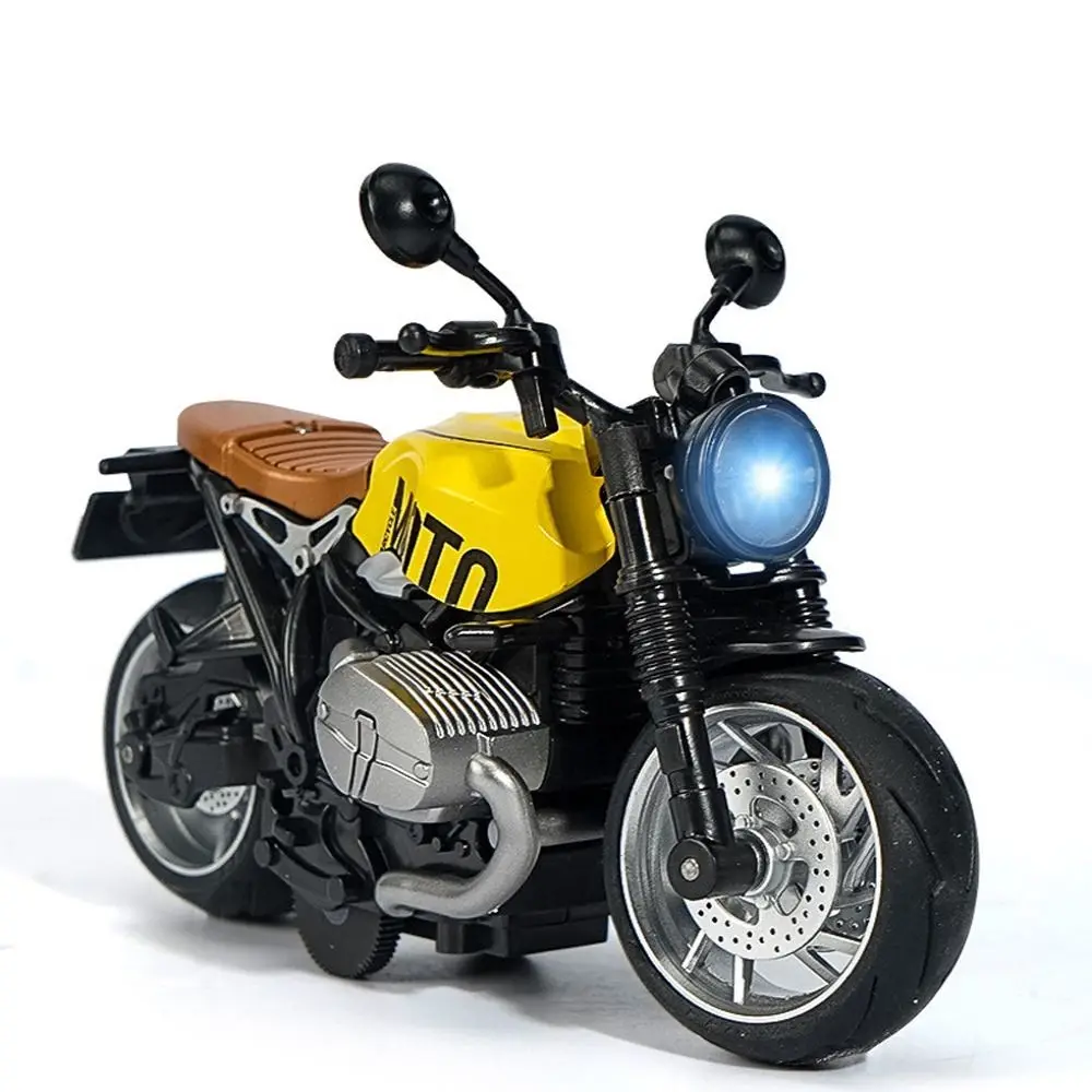 Crianças brinquedo som & luz modelo de motocicleta pull-back veículo motocicleta brinquedo 1:12 liga metal diecast coleção de motocicleta