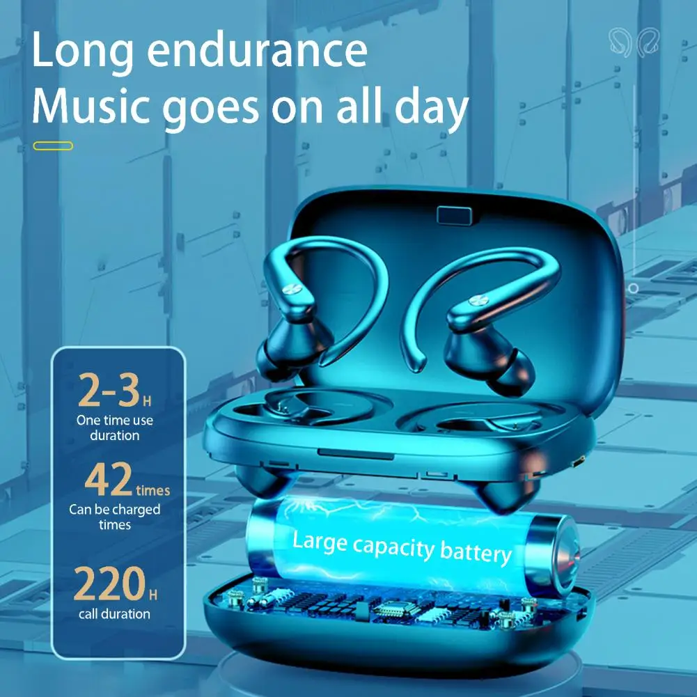 1 Set Wireless Earphone Fingerprint Touch Intelligent Noise Reduction Stereo Surround Bluetooth-compatible Wireless Earbud for A