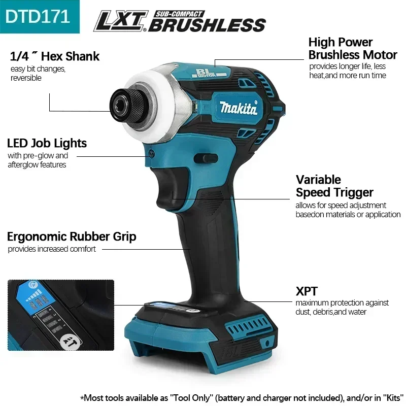 Makita DTD171 18V Cordless BL Impact Driver LED Bare Unit For Assembling Metal Shelving Units During Warehouse Storage Setup