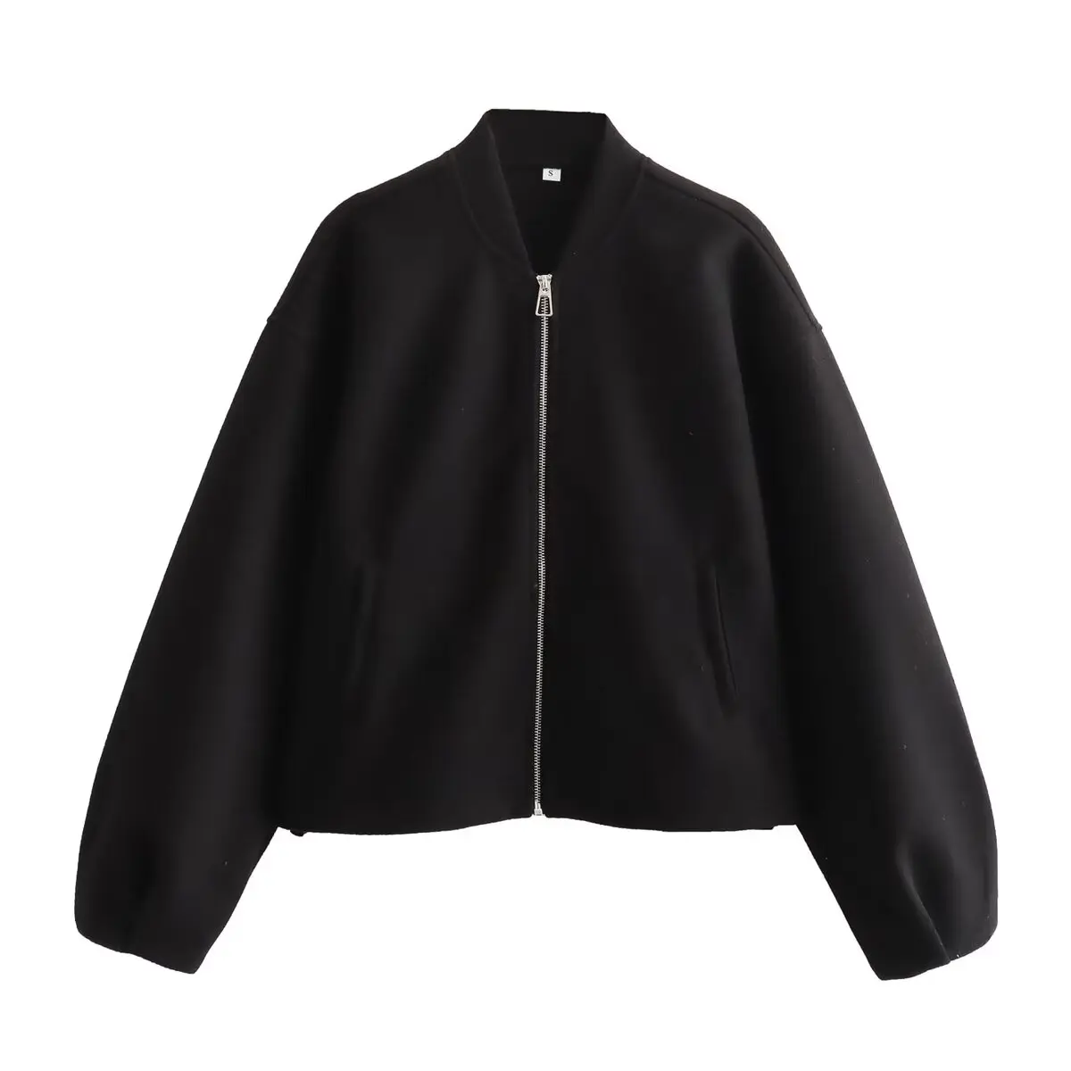 Willshela Women Fashion Solid Front Zipper Bomber Jackets Vintage Lapel Neck Long Sleeves Female Chic Lady Outfits