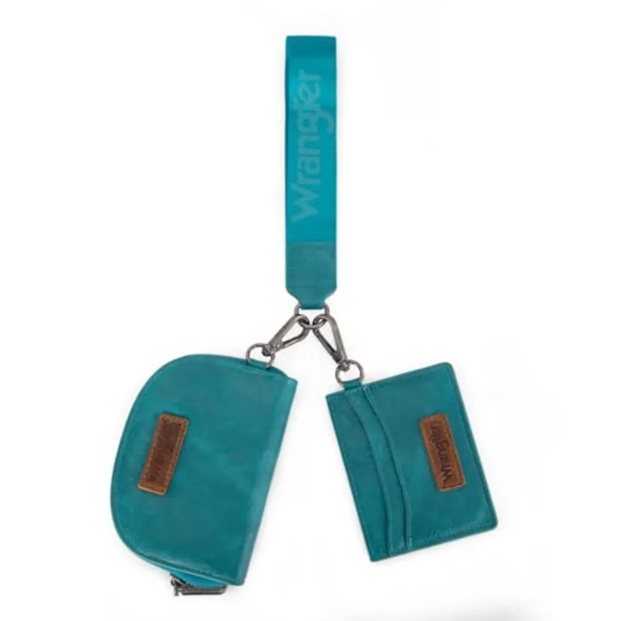 

Кошелек-брелок Wrangler для женщин, двойной кошелек-клатч на запястье с RFID-защитой для кредитных карт
