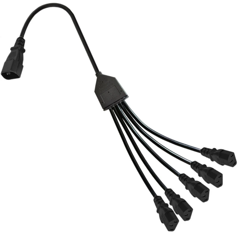50cm IEC320 C14 to IEC320-C13 Power Splitter Adapter Cable, 3 Terminals Male to Female Power Connector Cord Wire Black image 5
