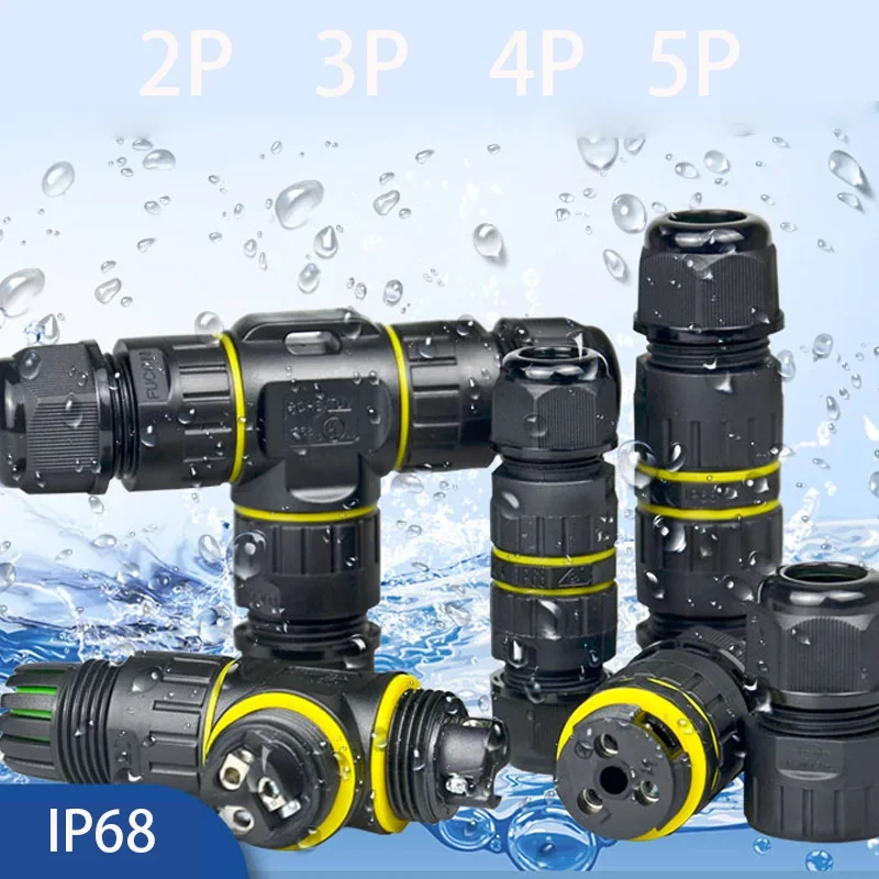 Electrical Waterproof Terminal Cable Connector IP68 Three-way Electrical 2/3/4pin Wire Outdoor Underwater Screw Home Improvement