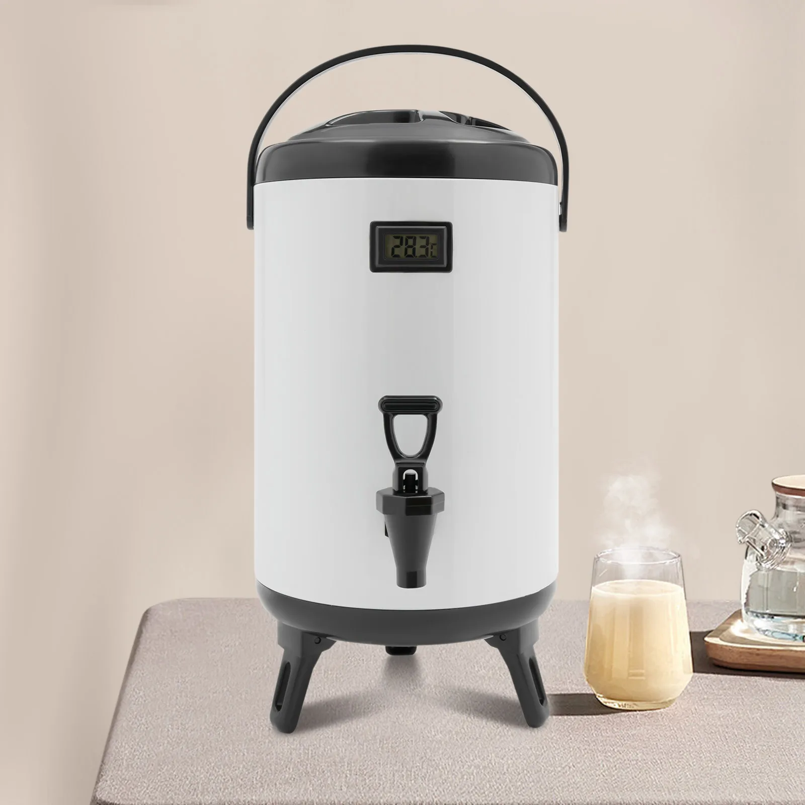 

Изолированный диспенсер для напитков 10 л/2,64 галлона, изолированный контейнер из нержавеющей стали для горячего/холодного чая с молоком, холодного чая, молока