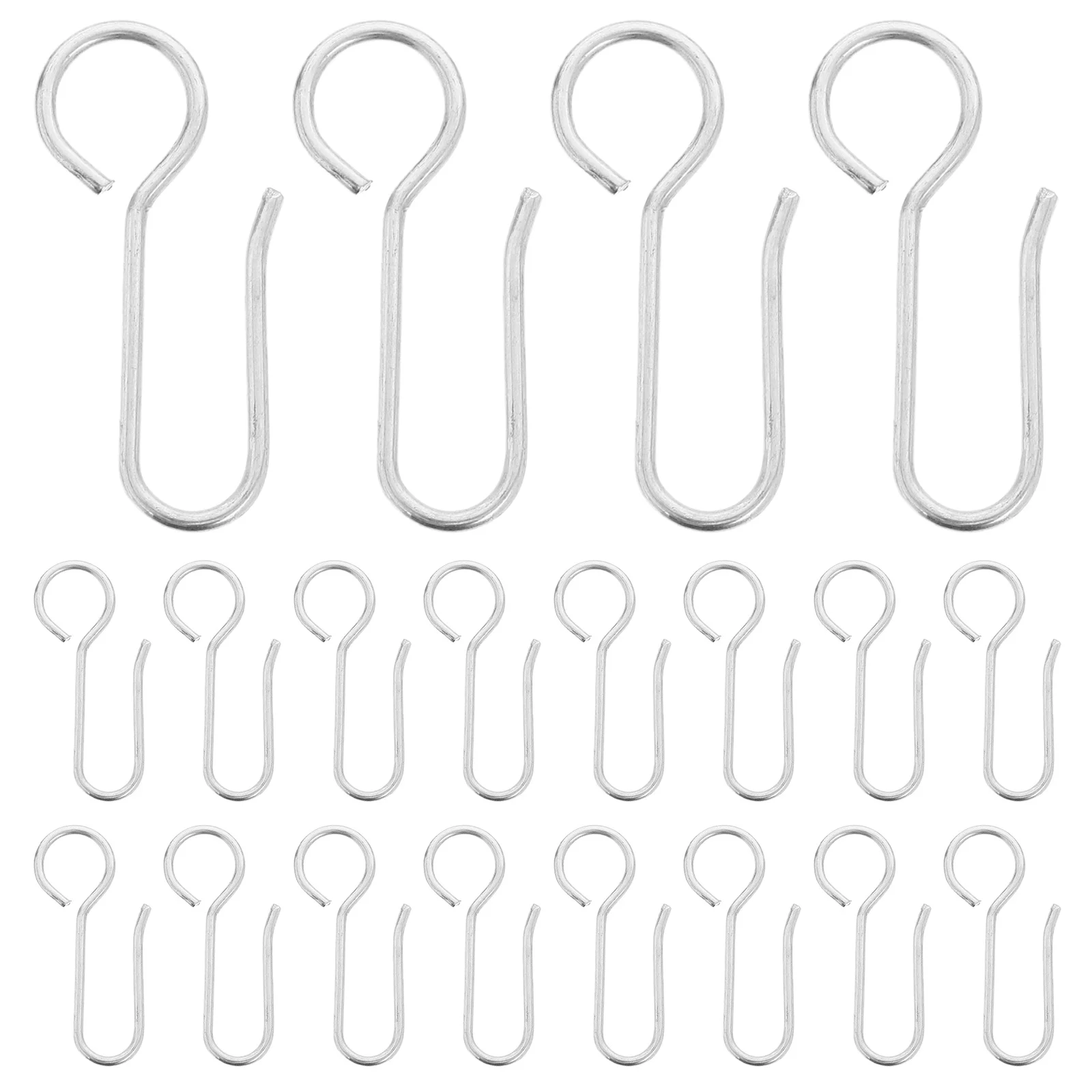 

30pcs Metal Curtain Track Hooks S-Shaped Drape Wire For Window Hanging Slide Rail System Clip Ring Holder Drapery Hardware