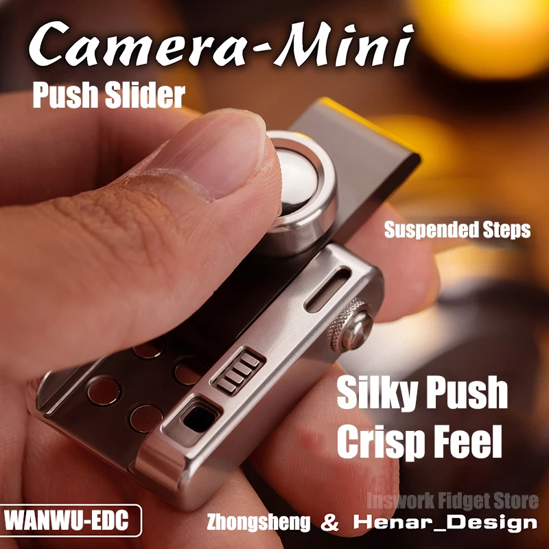 WANWU EDC Mini Camera Fidget Push Slider Button Seesaw Original Metal Magnetic Adult Anti Stress Toy