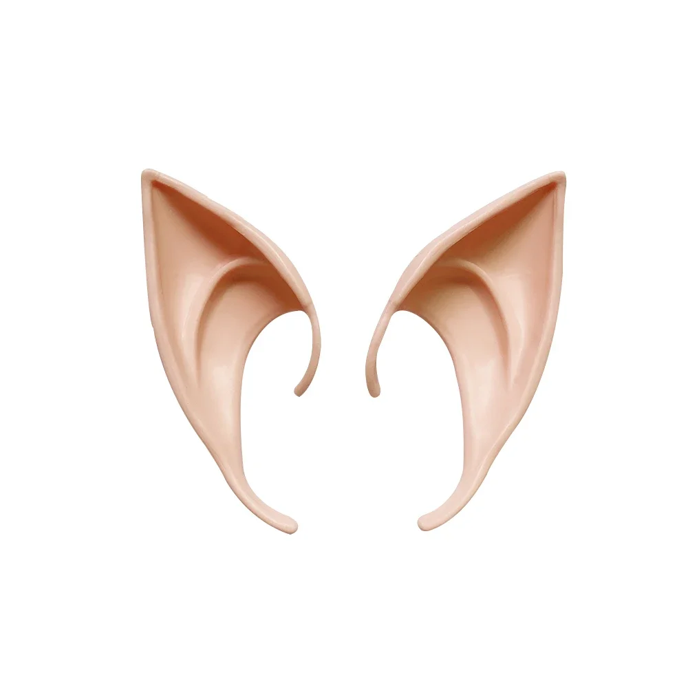 1Pair Latex Elf Ears High Simulation Soft Harmless False Ears Props Fairy Angel Dress Up Cosplay Hook Halloween Christmas Decor