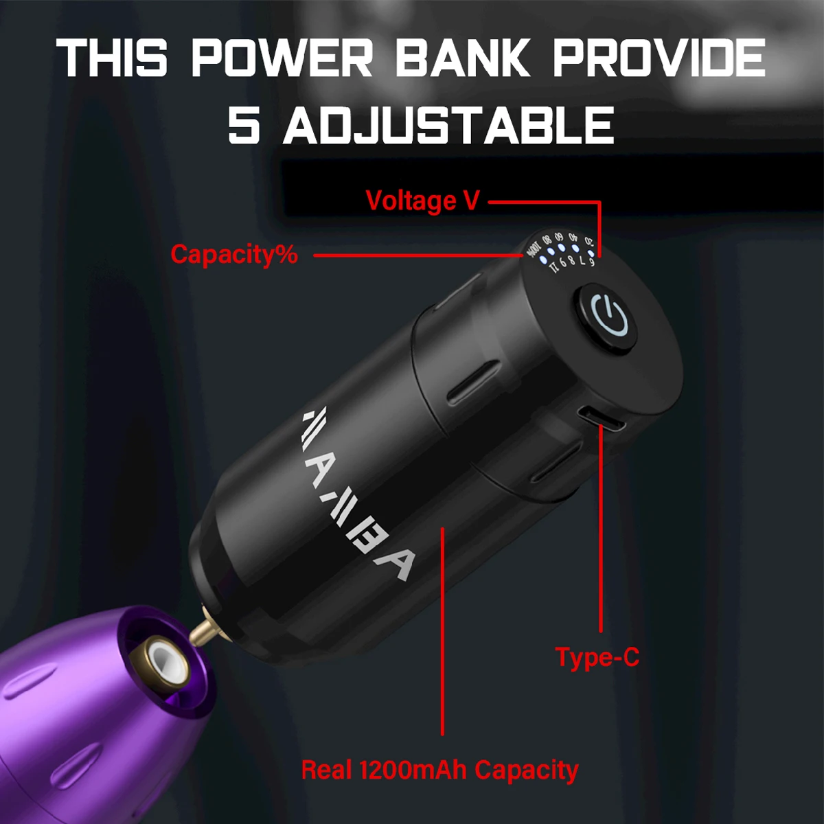 Wireless Tattoo Machine Kit  Tattoo Pen with 1200 MAh Large Capacity Battery For Body Art Permanent Makeup Tattoo Gun Set