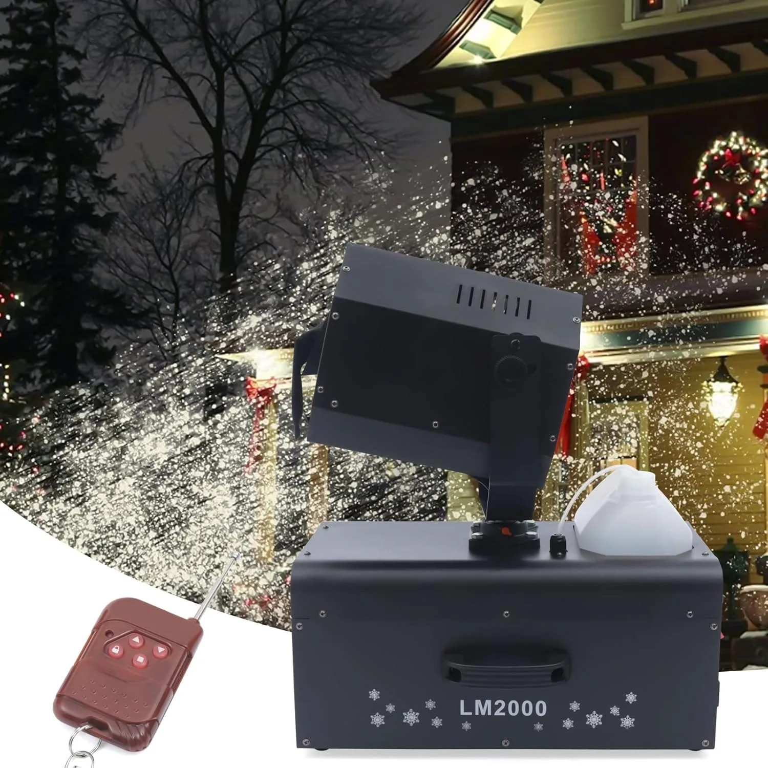 2000W Artificial Snow Making Machine with Remote Control Stage Snowflake Maker for Outdoors Indoor Wedding Christmas Party