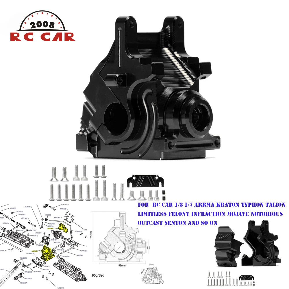 

Front/Rear AR310427 AR310854 Differential Gearbox Case Set For RC 1/8 1/7 ARRMA Kraton Typhon Talion Limitless 6S
