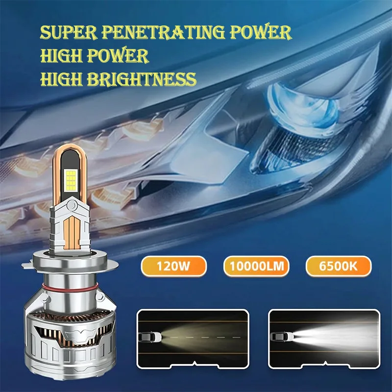 NXY 170W LED Headlight Bulb 8 Copper Tube High Power Super Bright H1 H4 Hi Lo Beam Car Motorcycle Headlamp 12V Retrofit Light view 3
