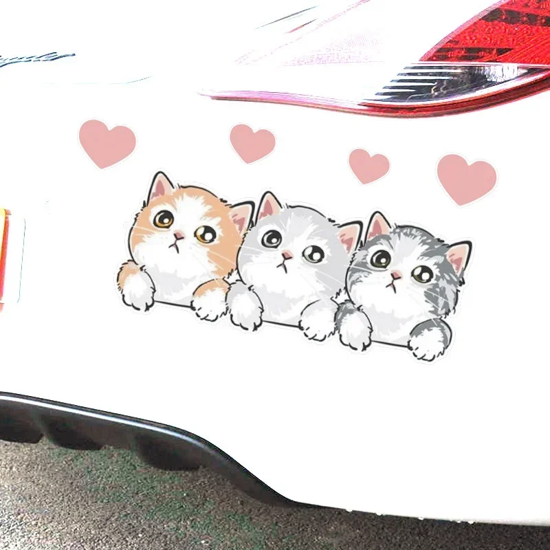 

1SET Lovely Cat Waterproof Car Stickers Cute Cat Car Body Decals Decoration Motorcycle Sticker Bumper Car Decals Window Sticker