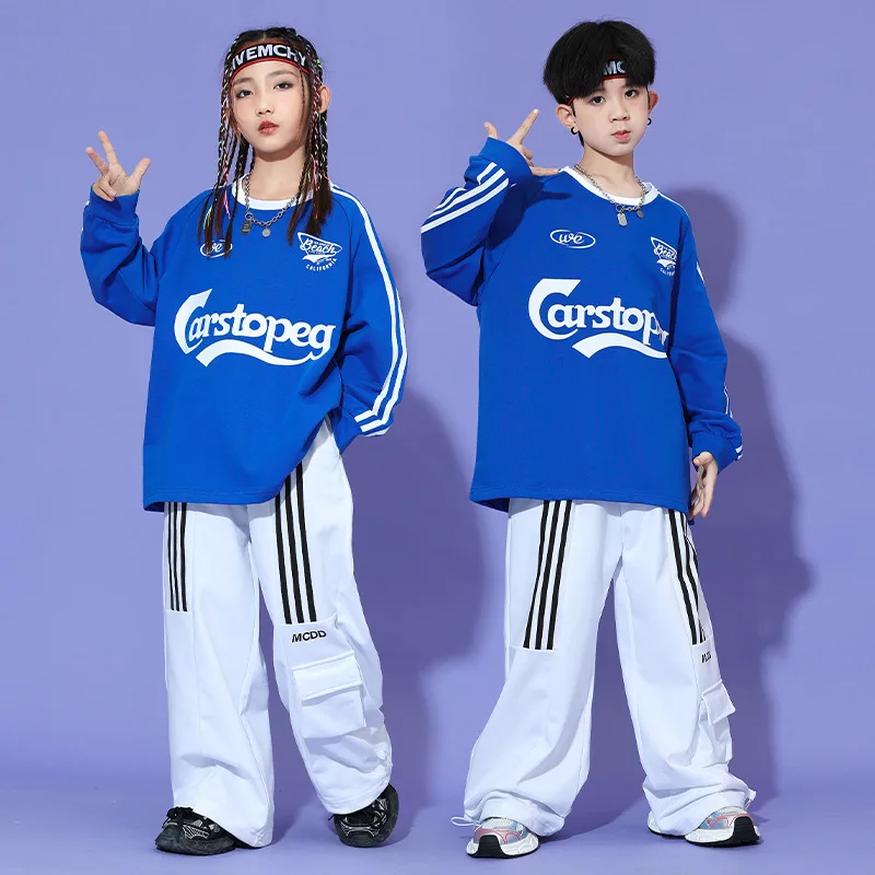 

Children Hip Hop Street Dance Costumes Streetwear Hip Hop Sports Teenagers Boys Girls Sweatshirt Baggy Pants Tracksuit for Kids