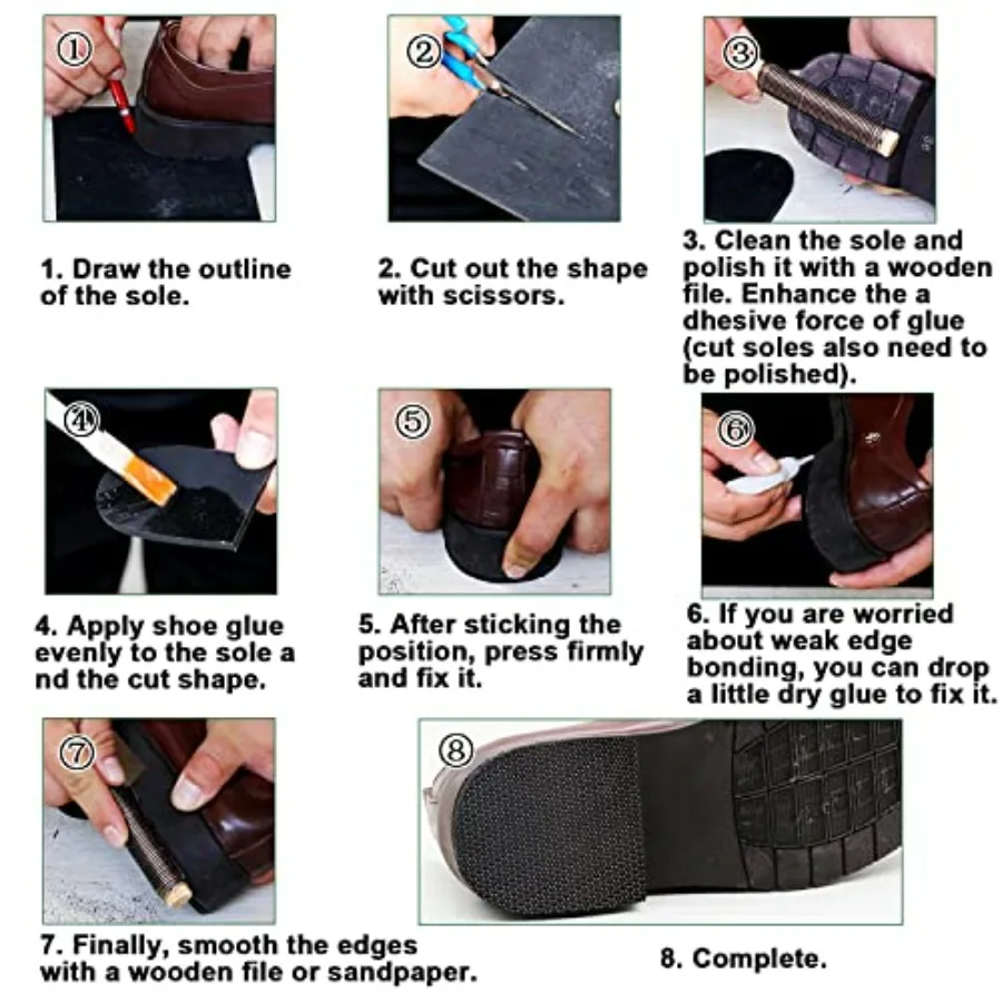 Resistant Sole Sheet 2.2MM Heel Repair Pad Rubber Sole Pad Black Shoes Bottom Repairing Material for Women Men Shoes view 5