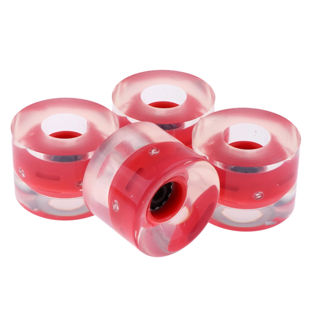 4pcs 60mm Light Up Flash Skateboard Longboard Wheels 78A with Bearing Core Glow at Night 5 color Skate Board Accessories