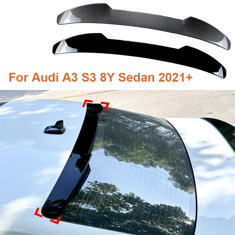 

For Audi A3 S3 8Y Sedan 2021+ Rear Wing roof Trunk top Spoiler Trunk Lip HIGH KICK DUCKBILL Tail Tailgate Splitter Lip Spoilers