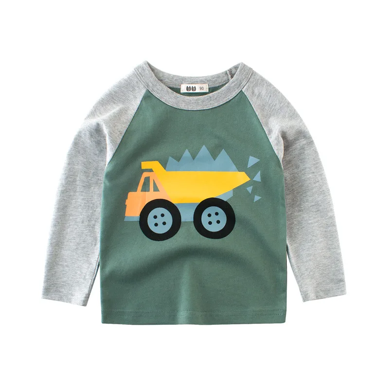 2-8T Toddler Kid Baby Boys Clothes Cotton Infant T Shirt Long Sleeve Car Print tshirt Children Top Tee Shirt Outfits