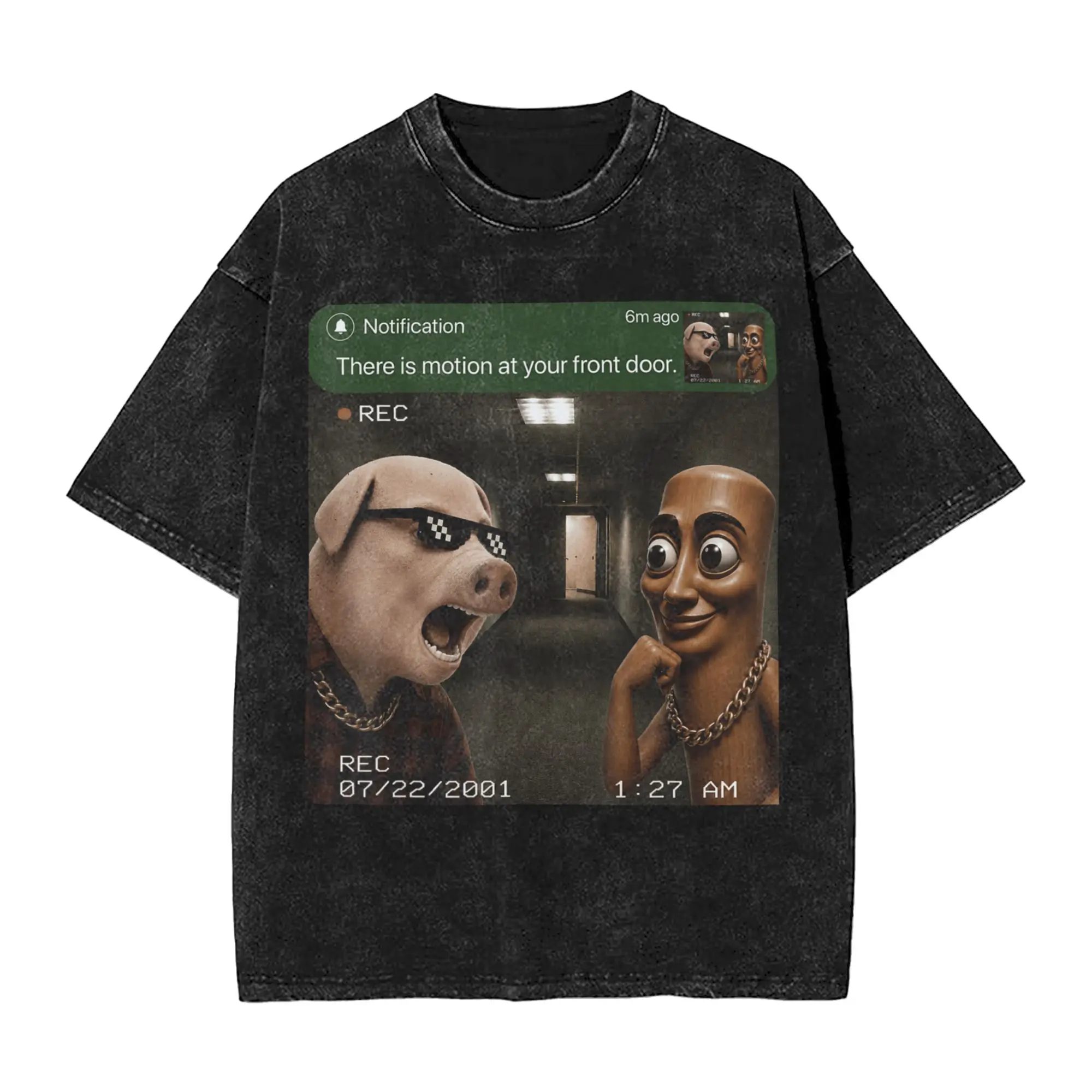 Tung Tung Sahur John Pork Motion at Your Front Door Meme T Shirt Men Cotton Hipster T-Shirts O Neck Tee Shirt Short Sleeve Tops