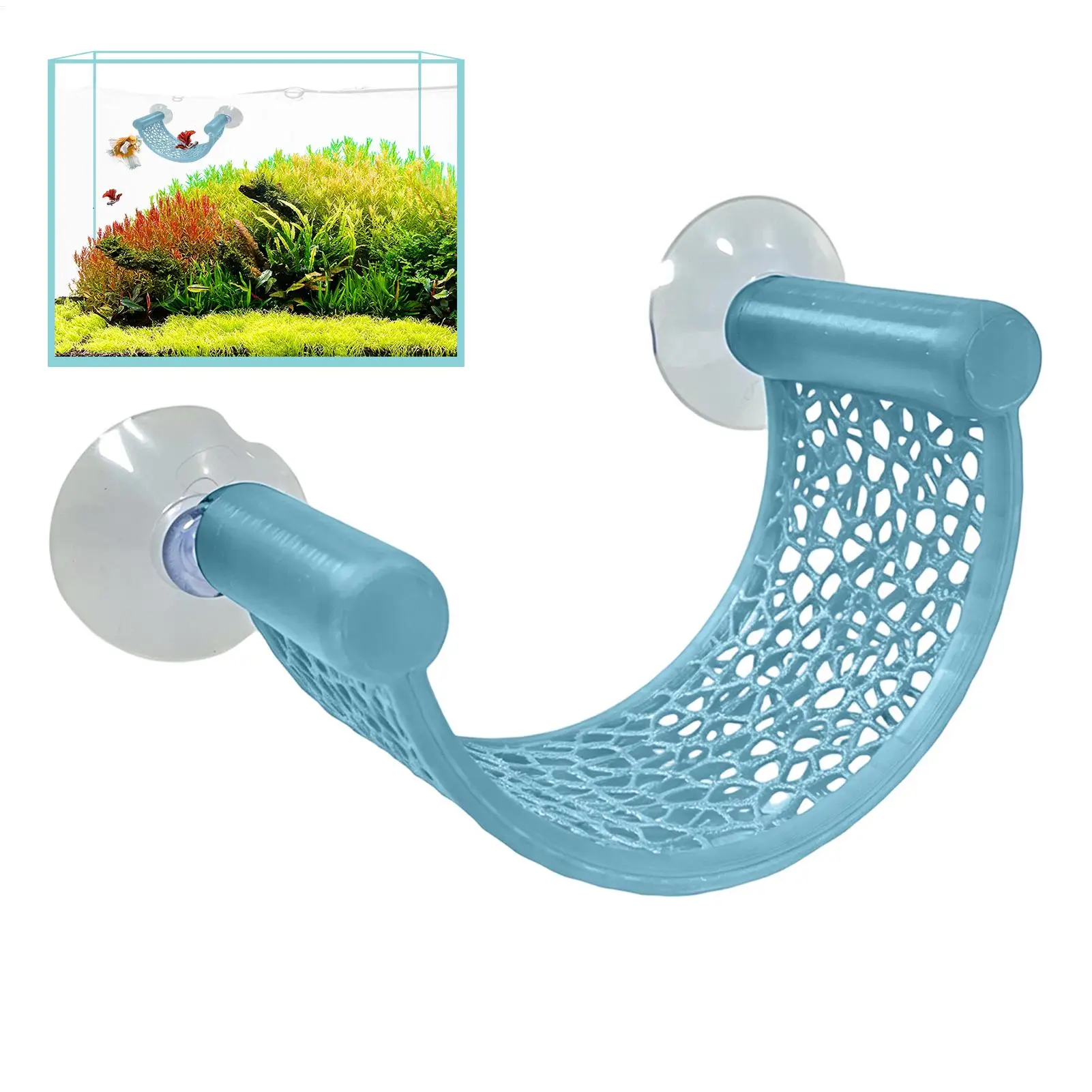 Aquarium Floating Cave Suction Cup Fish Shrimp Hideout Shelter Hammock Feeding Ring  Resting Spot for Betta Aquatic Tank Decor