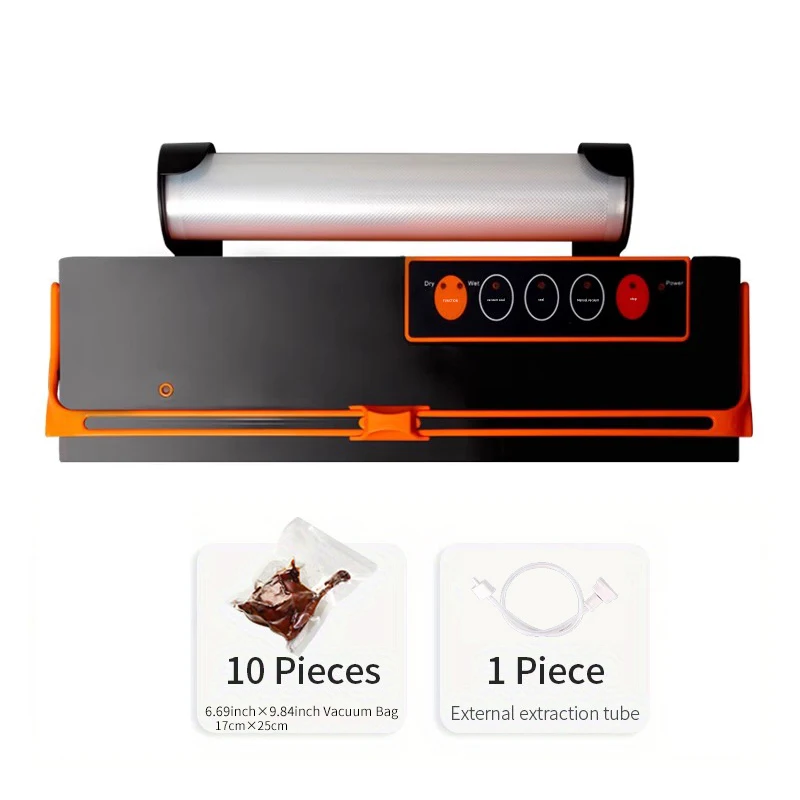 AGASHE Voedsel Vacuümmachine Machine, Degasser vacuümverpakker voor producten met Cutter, Dubbele Pomp Luchtverpakkingsmachine Voor keuken - afbeelding 1
