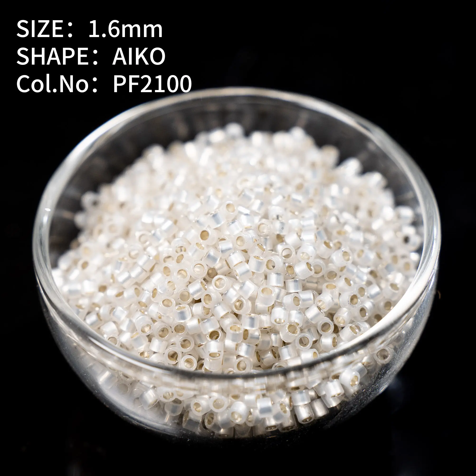 Japanese Toho AIKO 1.6mm Opaque White Silver Lined Beads - Vintage, High Precision for DIY Jewelry Making, PF2107