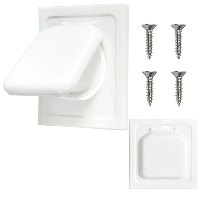 Dual Door Dryer Vent Cover With Screws Dual Door Dryer Vent Guard Easy Installation House Vent Cover Exterior Safe Home