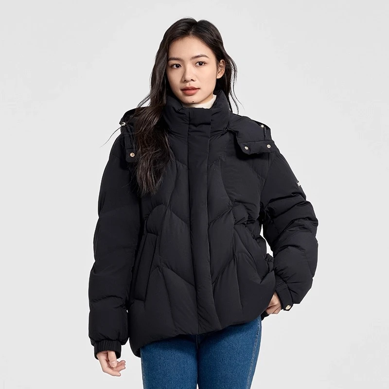 Piumino da donna Chericom con cappuccio staccabile Piumino invernale Nuova collezione Piumino corto Solido Abbigliamento moda Y309735Y